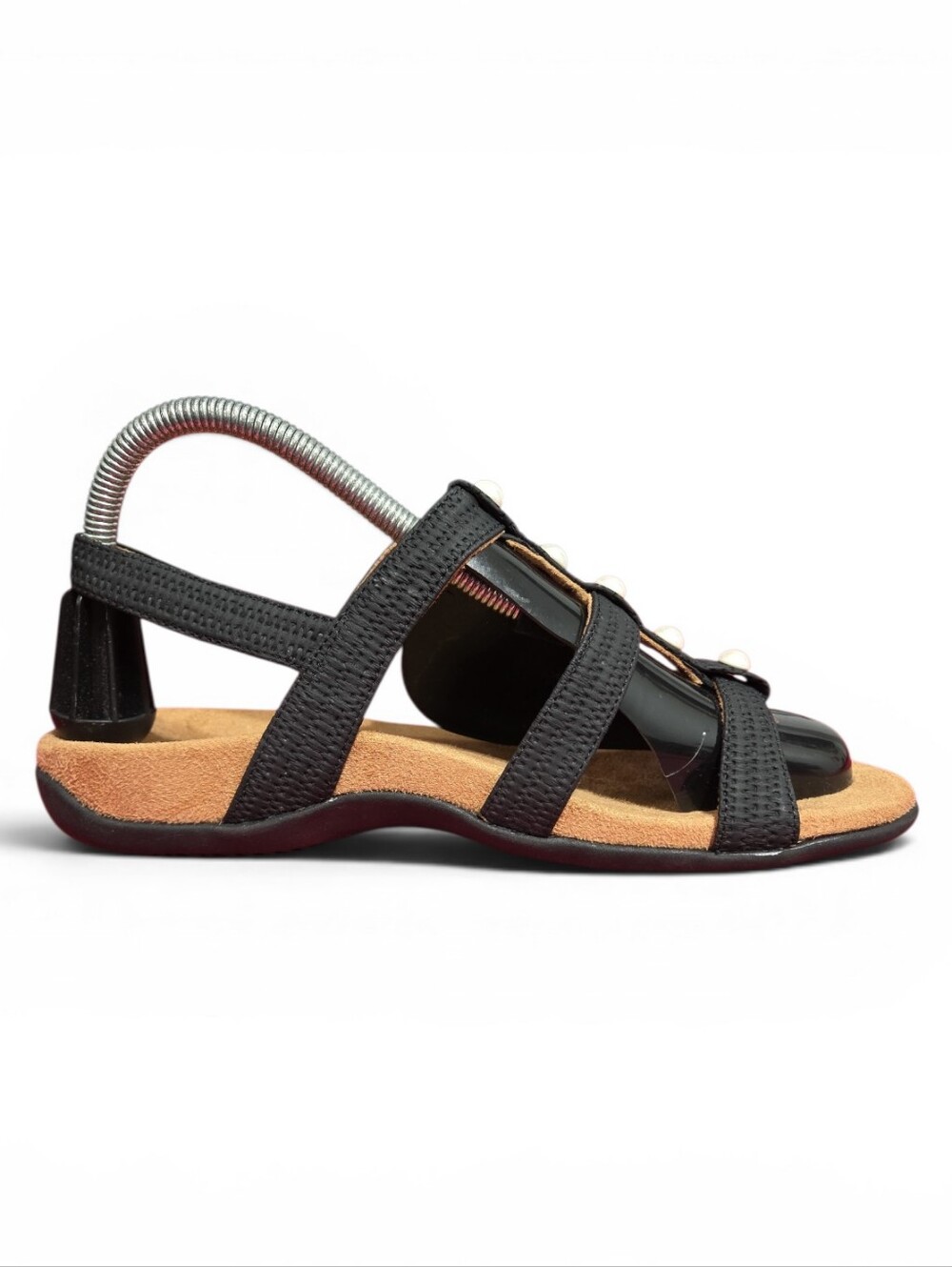 Vionic Amber Pearl Black Strappy Sandals with Stud Details Size 8 - Picture 6 of 11
